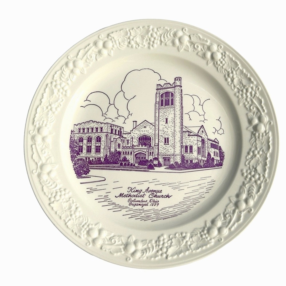 Columbus OH King Avenue Methodist Church Plate Vintage Mid Century Commemorative